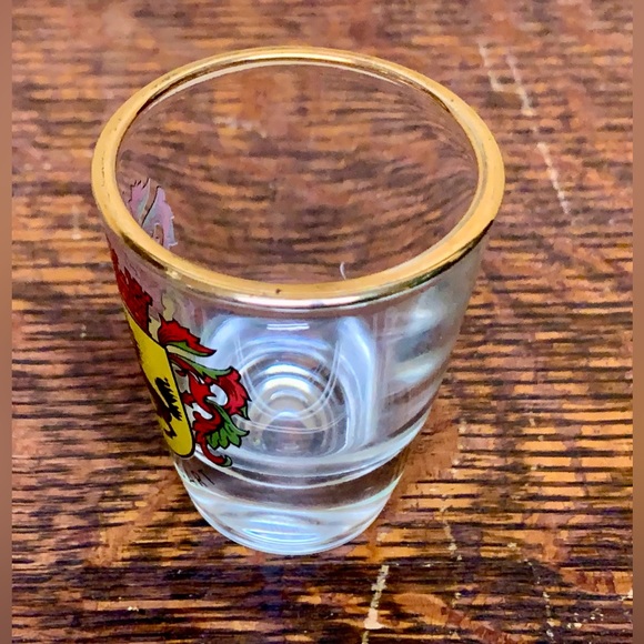 Vintage Gold Rimmed Stuttgart Germany Horse Crest Logo Shot Glass - Picture 5 of 16